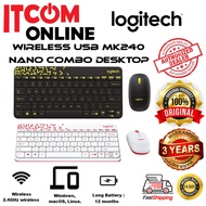 LOGITECH MK240 NANO USB WIRELESS COMBO DESKTOP (920-008201/920-008202) BLACK/WHITE