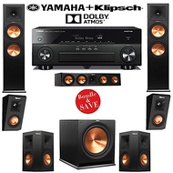 Klipsch RP-280FA 5.1.2 Dolby Atmos Home Theater Speaker System with Yamaha RX-A860BL 7.2-Ch A/V R...