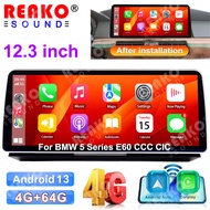 REAKOSOUND 12.3'' 4+64GB Car Radio For BMW 5 Series E60 2004 - 2011 CIC CCC Wireless CarPlay Android