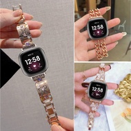 Luxury Rose Gold Watch Strap For Fitbit Versa 4 Strap Metal Fitbit Sense 2 / Fitbit Versa 3 Strap / 