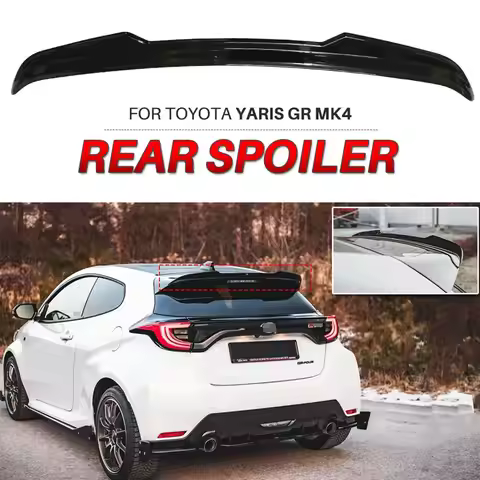 For Toyota Yaris GR4 Spoiler MK4 Rear Wing Extension Cap Tail Car Tuning Accessories ABS Carbon Fibe