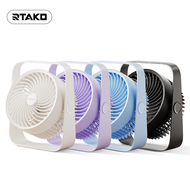Rtako D06 พัดลมไร้สาย แบตในตัว ตั้งโต๊ะ และติดผนังได้ เย็นฉ่ำ หมุนได้ พกง่าย เย็นนาน