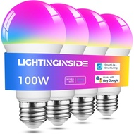 Lightinginside Smart Light Bulbs 100W Equiv., 1350LM 11W Smart Bulb Works with Alexa/Google Home/Sma