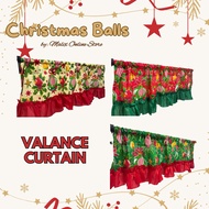 Valance Curtain Christmas Balls Design Geena 18by59 Inches