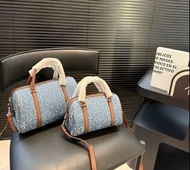 💜Tory Burch 托里伯奇淺藍丹寧波士頓枕頭包 新款TB手拿包 香港預購 送女友禮物