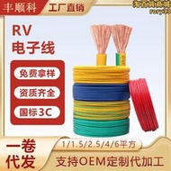 國標純銅RV單芯多股軟電纜線0.3 0.5 1.5平方設備連接電源電子線
