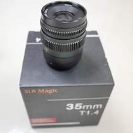 SLR Magic Cine 35mm T1.4 Mark II Lens...