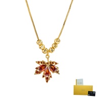 With Gra Certificate- Diamond Maple Leaf Necklace Simple All-Match Pendant