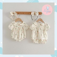 Setelan Romper Anak Free Bando 1-4 Tahun One Set Baju Kembaran Kakak Adik Jumper Bayi Perempuan Bonu