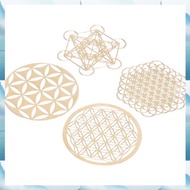 [G V W E] 4Pcs/Set New Metal  Decor Sticker Flower Of Life