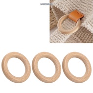 NARCISSUS13A0E 10pcs Wood Ring Pendant, Polished Smoothly Wood Wooden Rings, Unfinished Wood Smooth 