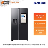 Samsung 594L SBS Family Hub Black Refrigerator RS90F65ANF/ME Auto Open Door On Device Bixby RS90F65A