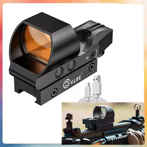 CVLIFE Rechargeable Reflex Sight Red Dot Sights 4 Adjustable Reticle Optics Scope for 20mm Picatinny