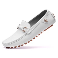 White Loafers for Men Size 48 Slip on Shoes Driving Flats Casual Moccasins for Men Comfy Male Loafers