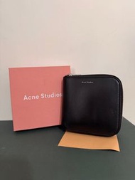 Acne studios 經典拉鏈 黑色 義大利製 皮夾