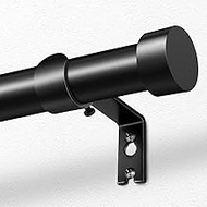 KAMANINA Black Curtain Rods for Windows 48 to 84 Inch (4-7 Feet), 1 Inch Heavy Duty Curtain Rod, Mod