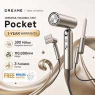 Dreame Pocket Foldable Hair Dryer P10 180° 110000RPM SmartVolt 100-240V Ion Plasma 57℃ Alat Pengerin