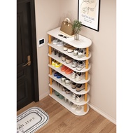 [in stock] Sanmeng simple shoe rack with solid wood legs, multi-layer, space-saving, suitable for en