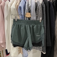 Green active sports short pants