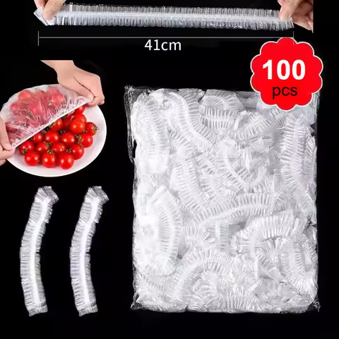 Disposable Saran Wrap Food Cover Plastic Fruit Vegetable Storage Bag Elastic Bowl Plate Lid Cover Ki
