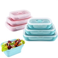矽膠摺疊飯盒野餐盒 冰鮮保鮮盒 膠飯盒 摺疊飯盒 矽膠飯盒 Foldable Silicone Lunch Box 食物盒
