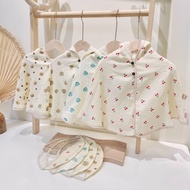 Áo choàng xô Muslin kèm mũ chắn gió cho bé Chất xô muslin đẹp xịn mịn siêu mềm và thoáng mát an toàn