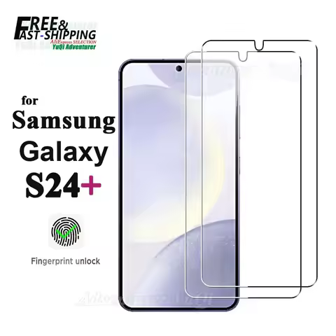 Screen Protector For Galaxy S24 + Plus Samsung 6.7 inch Tempered Glass HD Crystal 9H Anti Scratch Fi