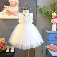 DRESS PUTIH ANAK PEREMPUAN / GAUN PESTA ANAK PEREMPUAN / TERUSAN ANAK CEWEK BERKUALITAS