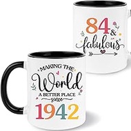 1942 83rd Birthday Coffee Mug, 83 year old Birthday Gift Ideas for Women Her, Black White 11oz