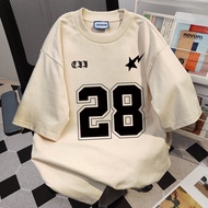 Men's Oversized T-Shirt Distro Shirt Number 28 Printed T-Shirt Men's SIZE Washed Black Unisex Retro 