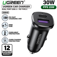 UGREEN Car Charger 30w Type-C and USB Slot QC PD Car Charger Ugreen 25845 Car Charger UGREEN