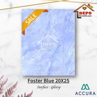 Mulia Accura Foster Blue 20x25 Kw1 Keramik Dinding Kamar Mandi Biru