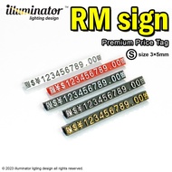 RM Sign RM Symbol Ringgit Malaysia Luxury Premium Price Tag Jewelry Marker Label Adjustable Digital - 3X5 MM - SMALL SIZE