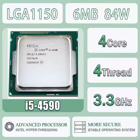 Intel Core I5-4590 3.3GHz 4 Cores 4 Threads 6M 84W I5 4590 Computer CPU Processor Server Package LGA