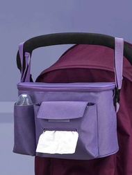 嬰兒車用大容量純色嬰兒尿布手提包,有多個口袋和隔層,非常適合旅行和郊遊,可攜帶奶瓶、濕巾和尿布,非常適合媽媽
