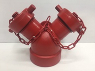 หัวแกละจ่ายน้ำ Y หัวจ่ายน้ำ 4นิ้ว x 2-1/2นิ้ว x 2-1/2นิ้ว แบบเหล็กพร้อมฝาปิดมีโซ่