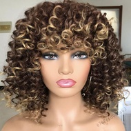 Bộ Tóc Giả Ngắn Xoăn Lọn Nước Màu Đen Thời Trang Cho Nữ TF-Uni-VN