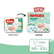 Pants Huggies Natural Soft  AirSoft Tape Diaper S70, M60, L50, XL44, XXL34