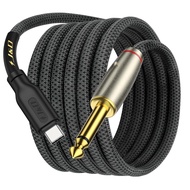 J&D USB Type C to 6.35mm 1/4 inch TS Male Mono Interconnect Aux Adapter Cable Compatible with iPhone