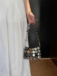 แฟชั่นโลหะเลื่อมโซ่กระเป๋าCrossbodyไหล่เดี่ยวโดยBloggerรถJingหยวนPaco Rabanne 1969 Hardวัสดุอื่นๆ