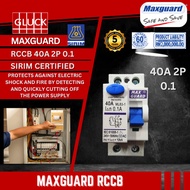 MAXGUARD ELCB & RCCB 40A/63A (100MA/300MA) | Sirim Certified