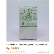 yetin oil isi 12 botol