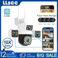 LLSEE O-KAM 4 lenses 4 screens 4K CCTV camera 360 wireless WiFi camera outdoor waterproof CCTV alarm