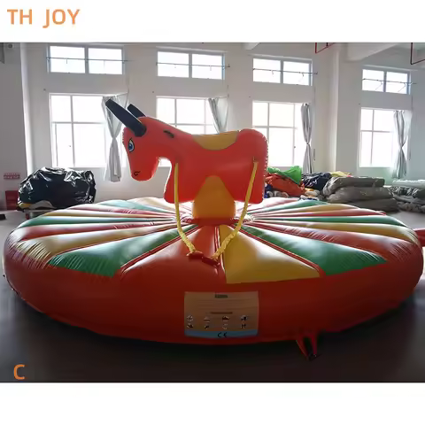 fast air ship to door, Interactive 4m/5m round Inflatable Manual Human Bull Riding Sport Games Pull 