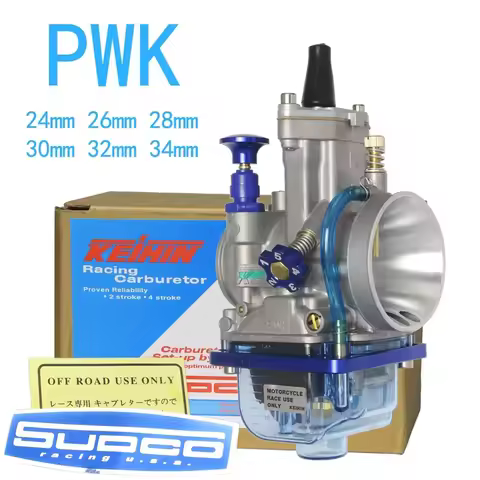 Universal Motorcycle RACING Carb Carburetor PWK 24mm 26mm 28mm 30mm 32mm 34mm transparent blue botto