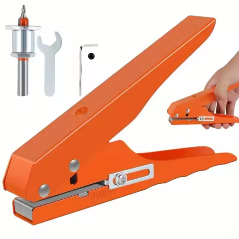 Hole Punch Pliers 5/16 Inch Adjustable Screw Cover Hole Punch Hand-Held Single Circle Hole Punch wit
