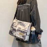 kipling sling bag russet japan bag Messenger Bag Japanese Satchel Men's Shoulder Bag Functional Postman Canvas Bag Female College Students Class Fashion Brand Summer Large Capacity