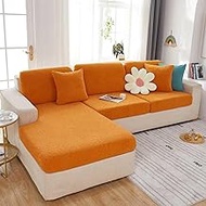 Non-slip L Shape Sofa Protector Wear-resistant Universal Sofa Cover Tear And Stain Resistant Sofa Cover Sofa Furniture Protector (Color : Orange, Size : LARGE L COVER)