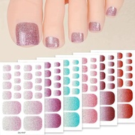 Toe Nail Sticker Wraps Solid Color Full Cover Summer Decals Diy Self Strips Toenail U8r7