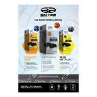 BEST FORM (Rear) Brake Pads//Proton X70//Kia Optima//Hyundai Sonata YF,Tucson,Veloster,i30,i140,Acce